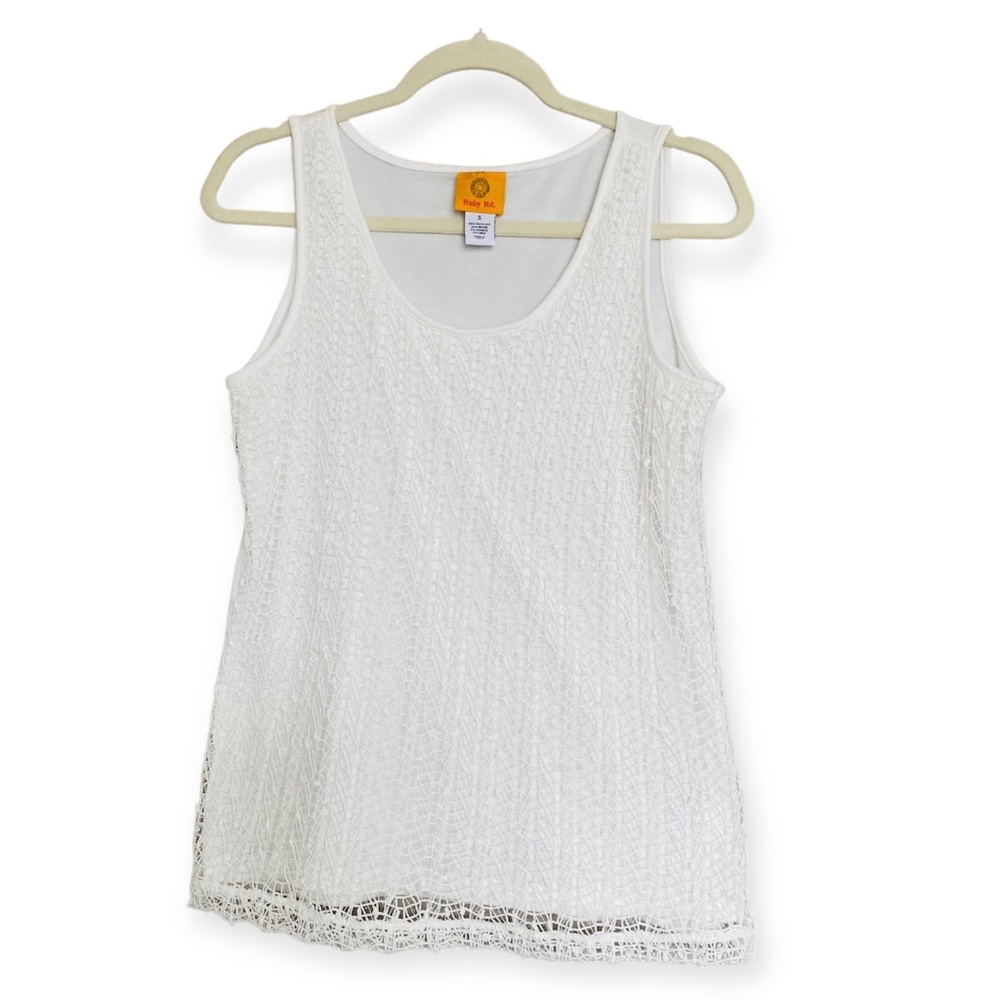 Ruby Rd. Women’s Shirt White Lace Layering Stretch Tank Top size S